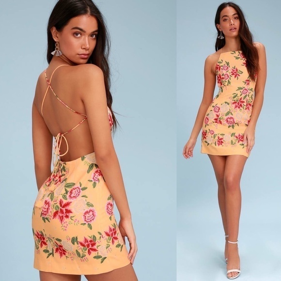 Finders Keepers Arcadia Glow Floral Print Backless Mini Dress XL - Picture 1 of 16